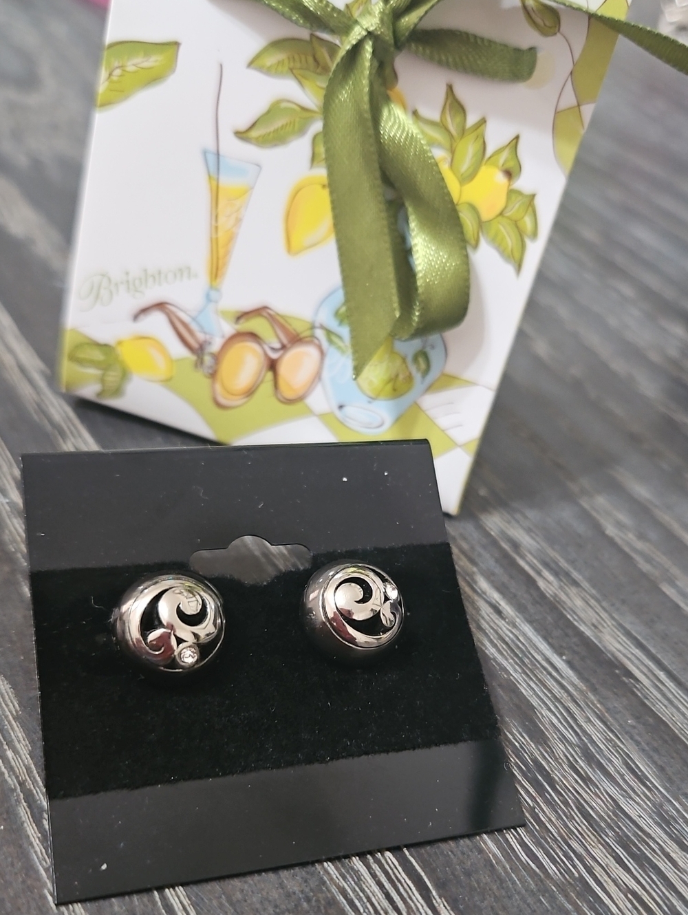 Brihgton Contempo Black Post Earrings